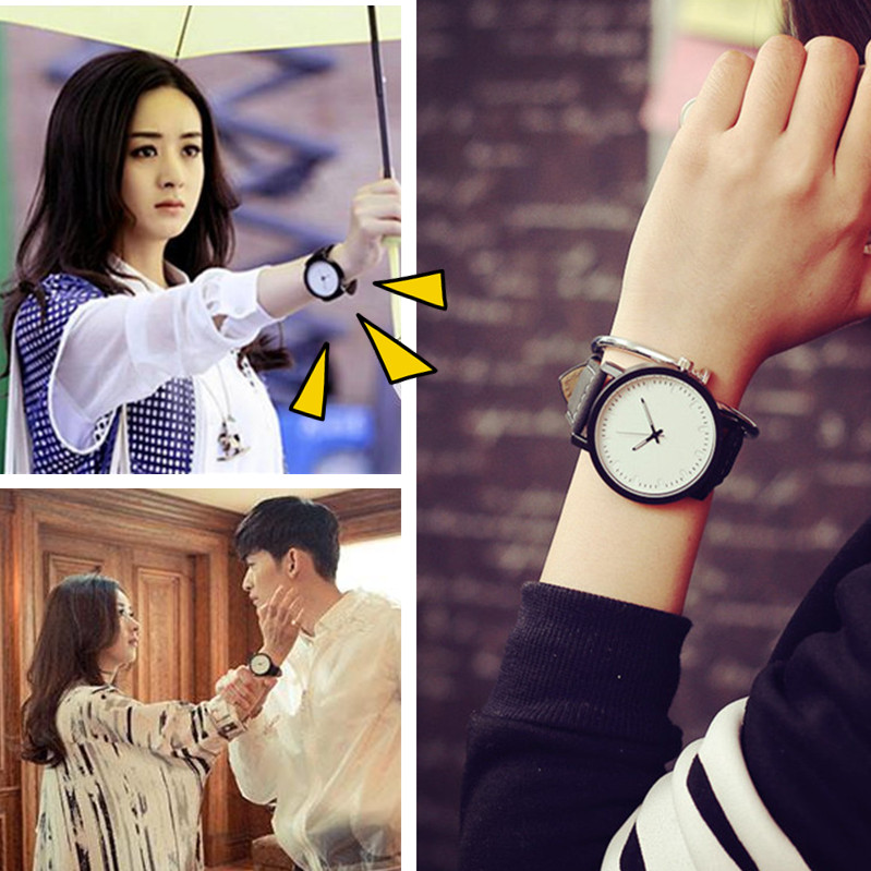 韓國簡約手表青少年中性學生時尚裝飾潮流男表女漢子趙麗穎同款表