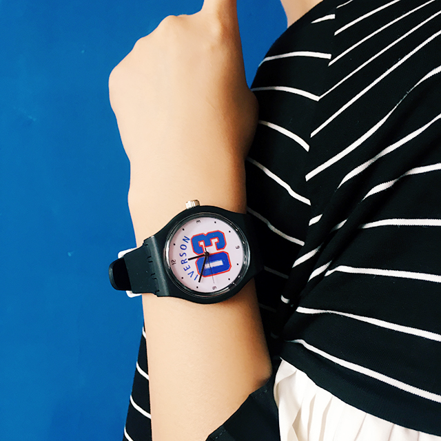 韓國手表復古韓版學生數字撞色簡約男表女表橡膠帶男女情侶手表