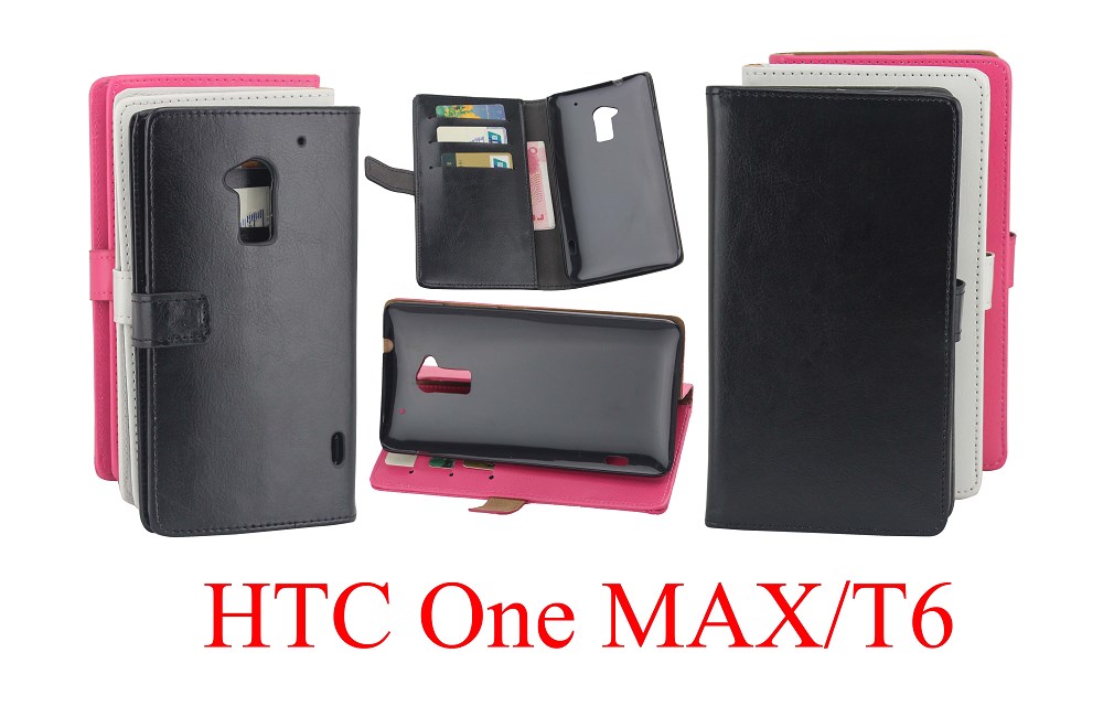 HTC One MAX皮套T6手機套 左右開翻支架插卡瘋馬紋保護套外殼批發