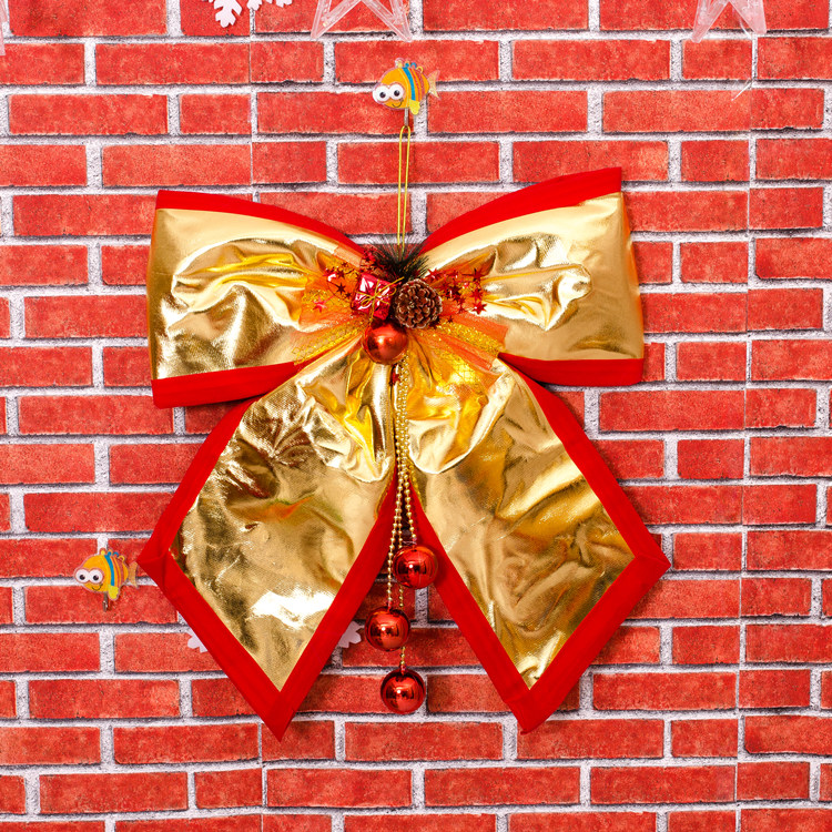 圣誕節裝飾品 金色大領結 圣誕節裝飾墻掛大紅領結 酒店KTV裝飾品