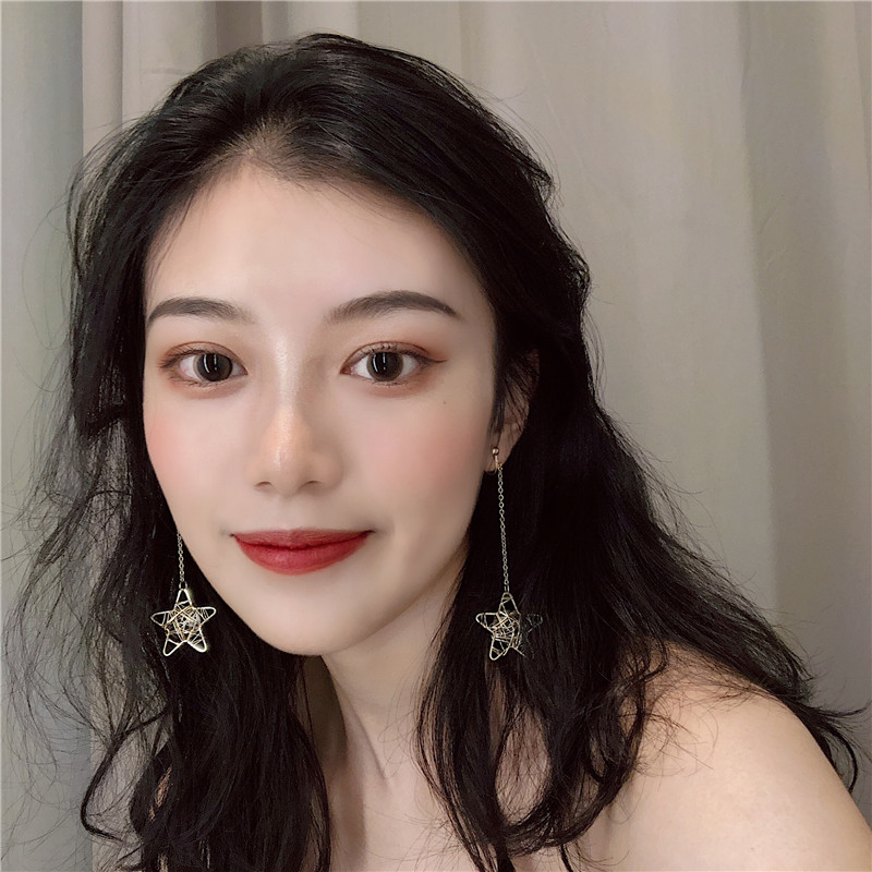 韓國個性時尚復古氣質百搭網紅同款星星耳環耳釘簡約無耳洞耳夾女