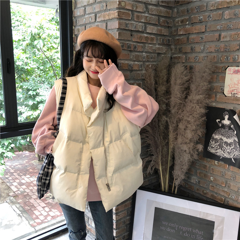 棉服女冬季2018新款韓版chic學院風時尚百搭甜美學生馬甲面包服潮