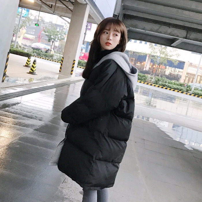 棉衣服2018新款女秋冬季韓版學生寬松顯瘦百搭加厚連帽長袖外套潮