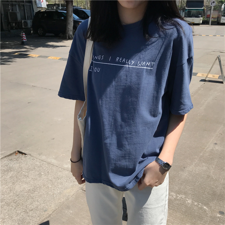 女生酷酷的衣服夏裝2018新款韓版寬松百搭學生短袖T恤hiphop上衣