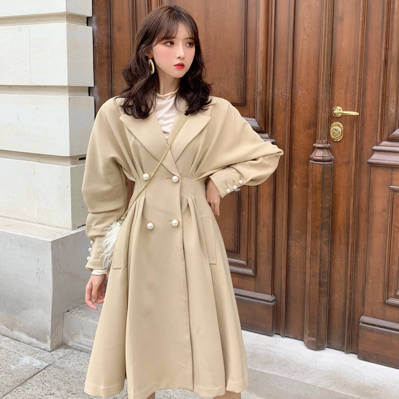 2018流行外套女冬新款chic時尚港味復古顯瘦氣質蝙蝠袖呢子大衣潮