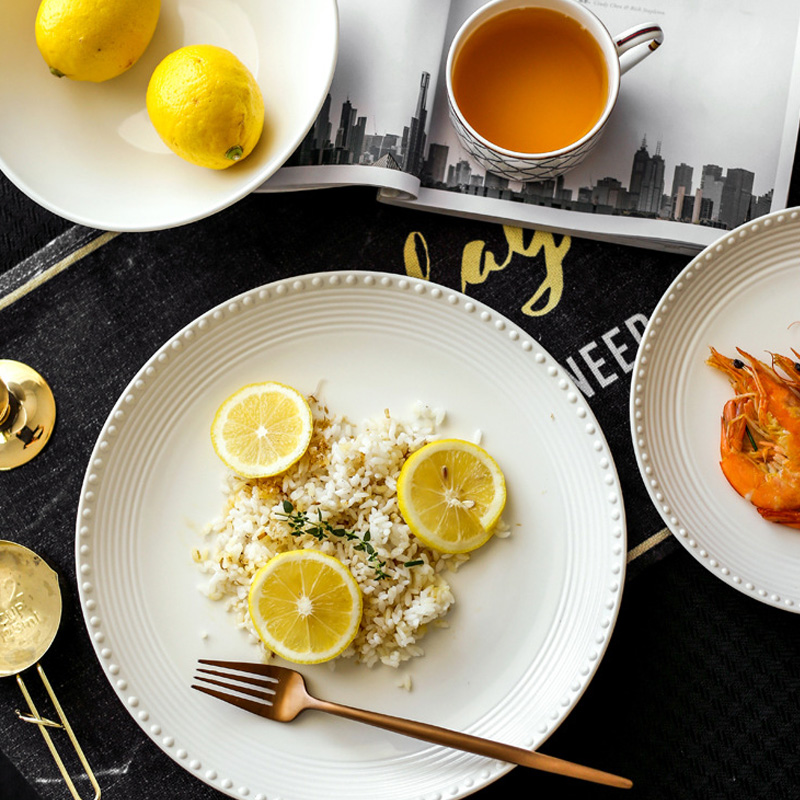 [白色莫奈] 出口 大牌設計超美新骨瓷餐盤餐碗