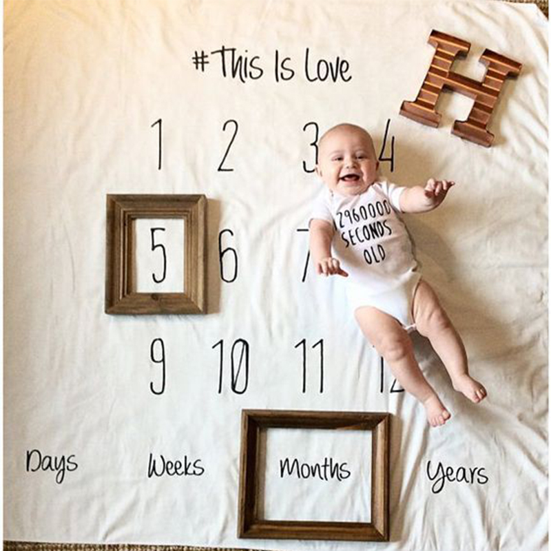 包郵嬰兒拍照背景布寶寶創意月份攝影道具毯子新生兒攝影服飾裹布