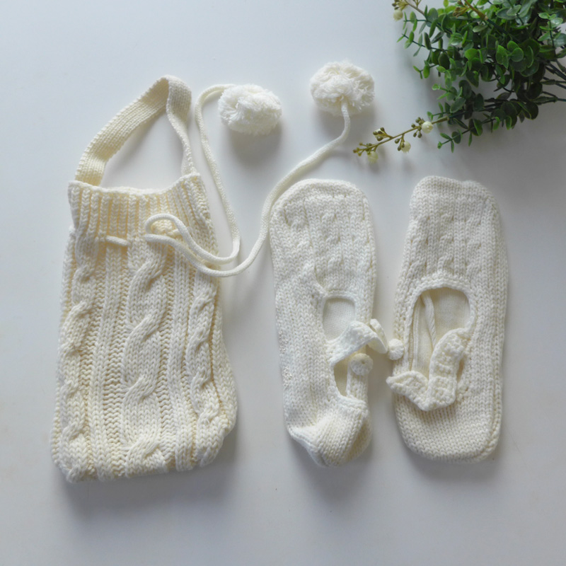 [白色莫奈]樣品特惠/手工毛線織家居鞋/日式保暖