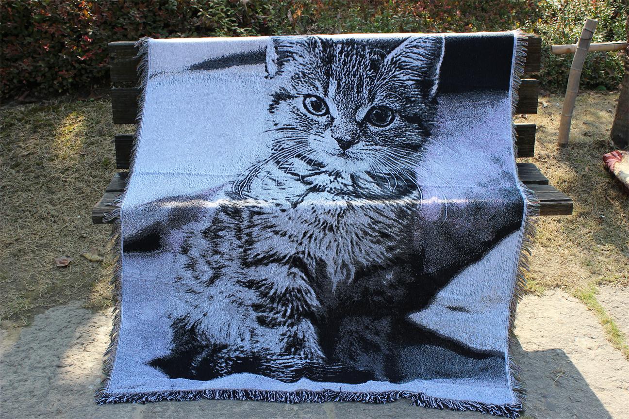 [白色莫奈]藏品特惠*美國畫家Thoma掛毯棉毯沙發巾裝飾毯子貓咪2