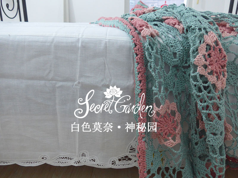 [Secret Garden]英倫范*出口英國素棉純白百帶麗蕾絲床裙床單