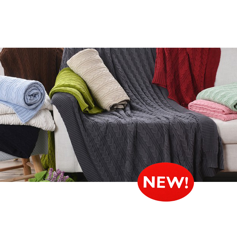[白色莫奈]特價宜家全棉針織毛線毯子空調房沙發蓋毯嬰兒標準抱毯