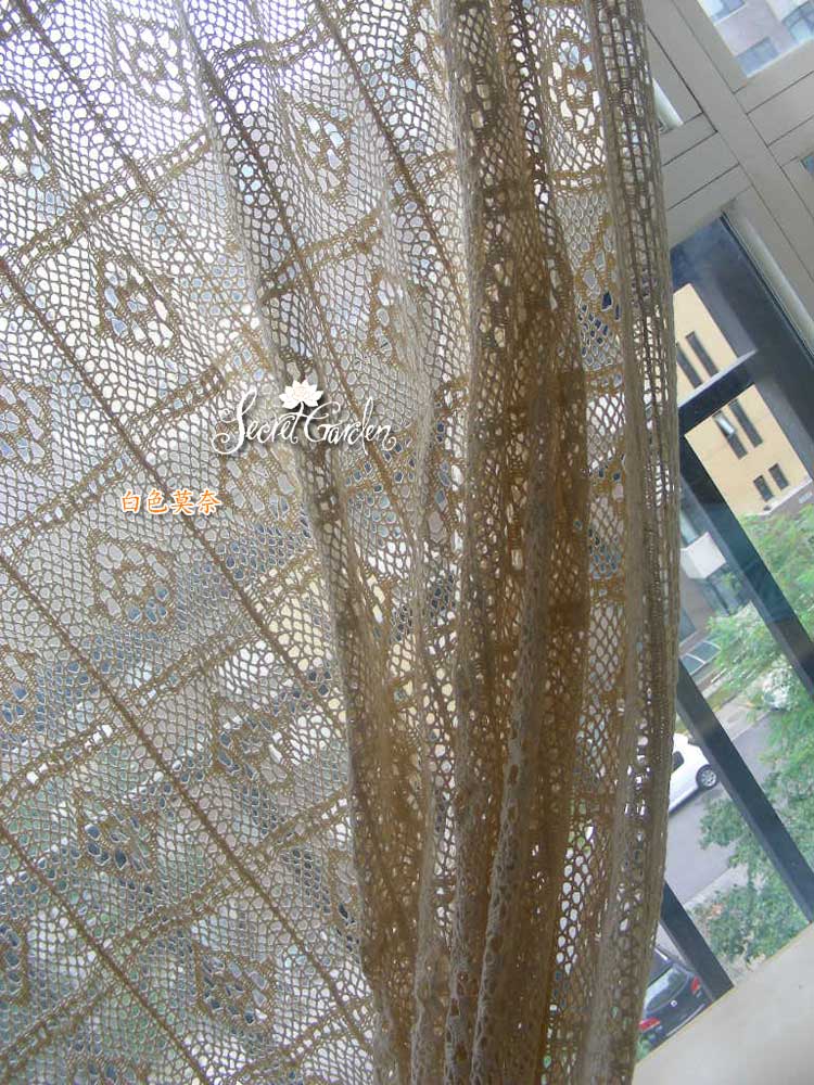 地中海 希臘風格 純棉 仿手工鉤針 掛鉤窗簾 窗紗
