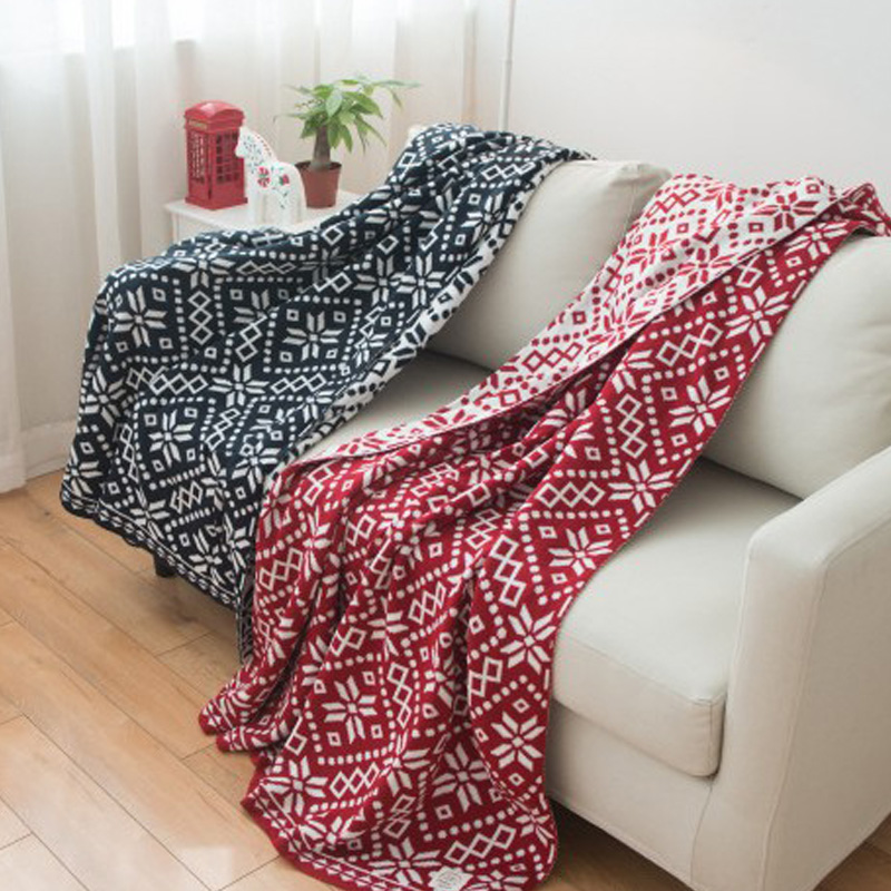 [白色莫奈]特價北歐全棉針織毛線毯子空調房沙發蓋毯嬰兒標準抱毯
