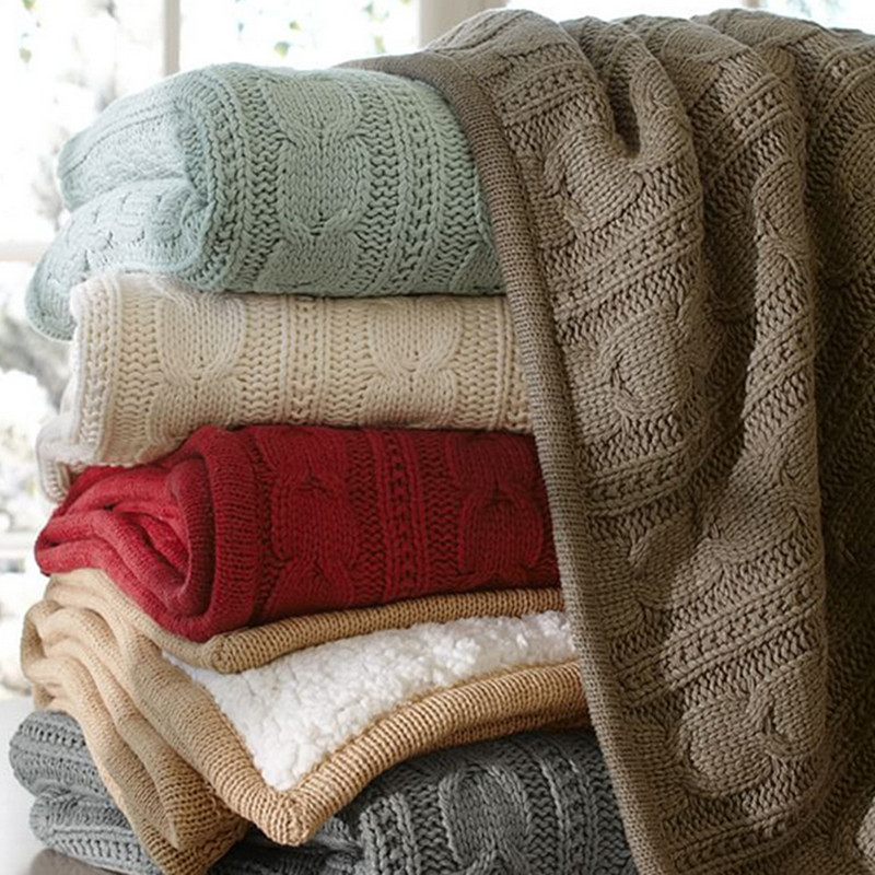 【白色莫奈】外貿針織毯毛線毯雙面多功能休閑毯蓋毯披肩毯空調毯