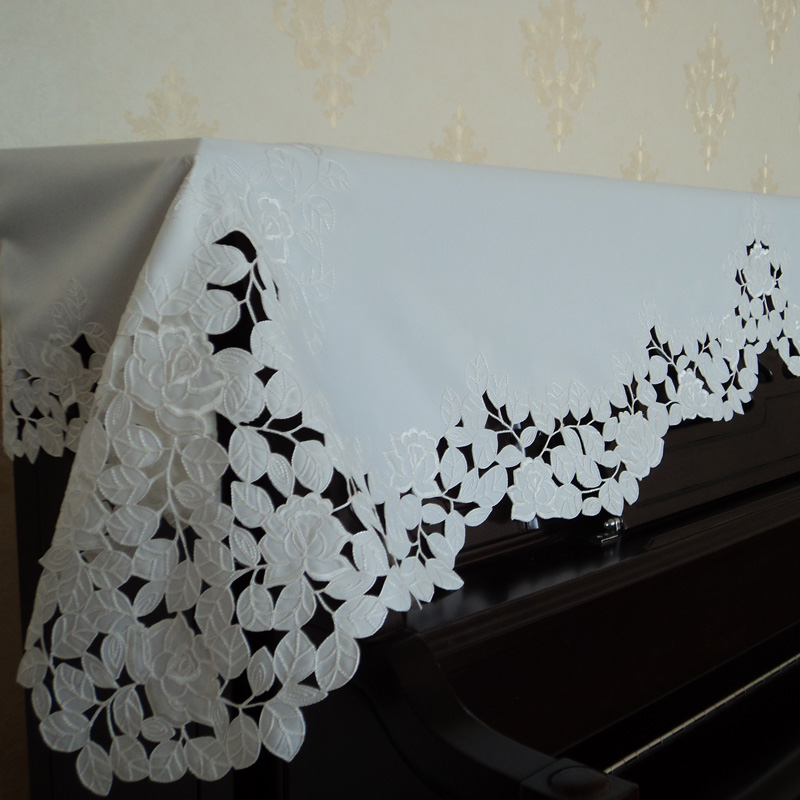 [白色莫奈]新春奉獻 完美機繡鋼琴巾鋼琴罩