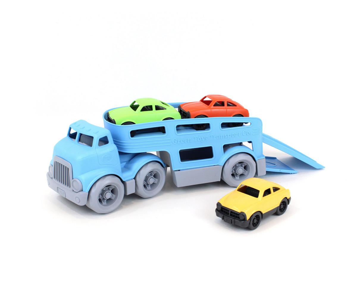 美國原裝進口greentoy安全環保模型玩具兒童開發智力雙層拖車仿真