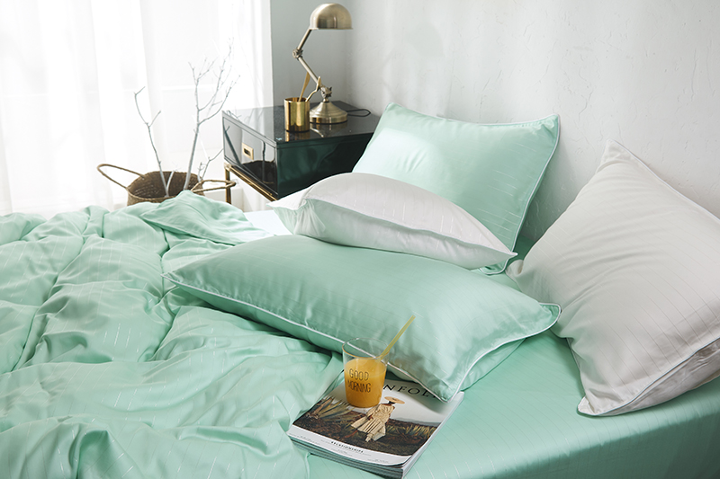 新款純色銀線天絲床上用品 簡約時尚四件套高檔套件涼感床上套件