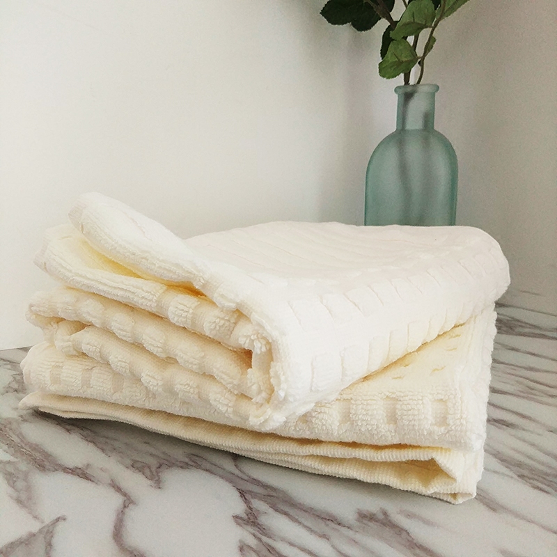 【白色莫奈】特價100%純棉色織毛巾雙面毛圈面巾浴室用品