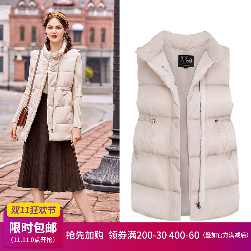 MG小象棉服馬甲女冬季新款韓版保暖無袖背心學生寬松時尚坎肩外套